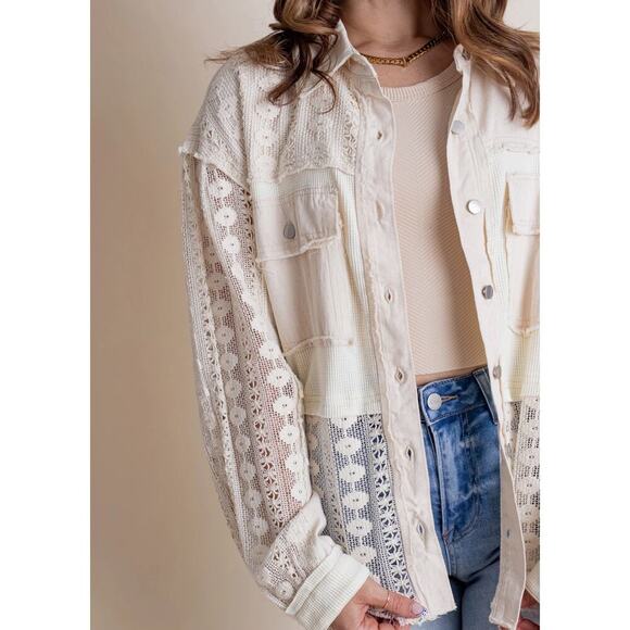 POL All is Wonderful Button Down Shacket - Picture 2 of 3